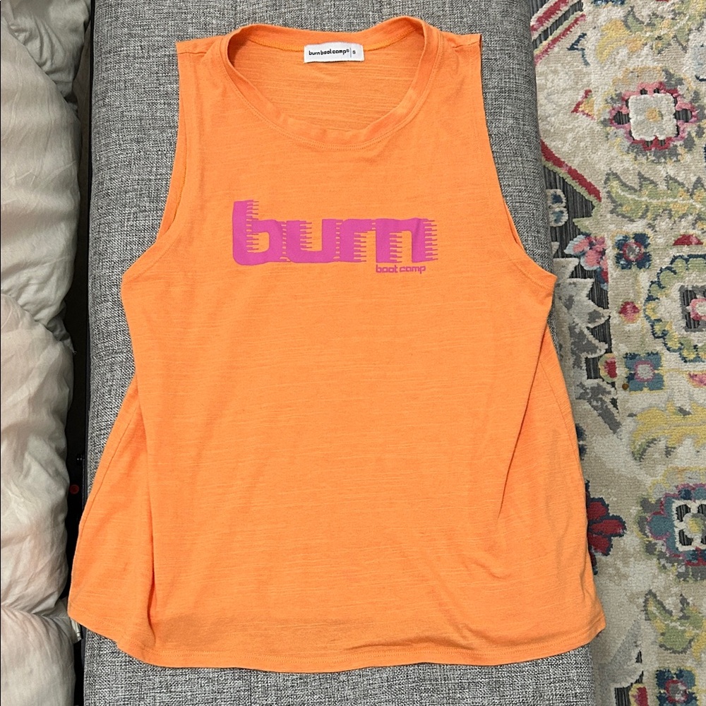 LIKE NEW! Burn Boot Camp Orange and Pink Tank Top
